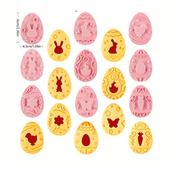 Easter Egg Cookie Cutter Stampers Set of 9 | www.sprinklebeesweet.com