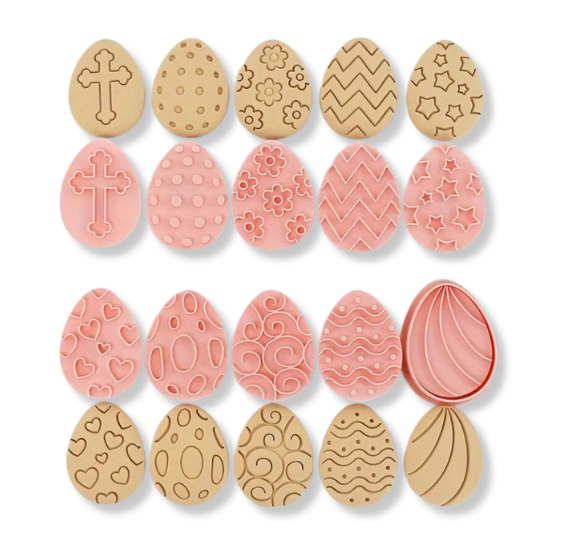 Easter Egg Cookie Cutter Stampers Set of 10 | www.sprinklebeesweet.com