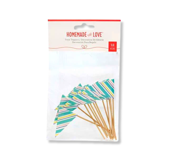 Homemade with Love Pennant Cupcake Toppers | www.sprinklebeesweet.com