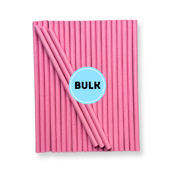 6" Paper Lollipop Sticks: Pastel Pink | www.sprinklebeesweet.com