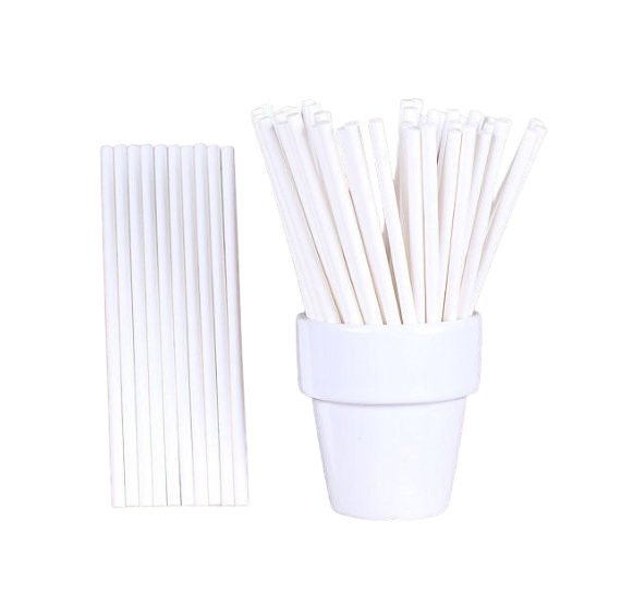 White Paper Lollipop Sticks: 4.5" | www.sprinklebeesweet.com