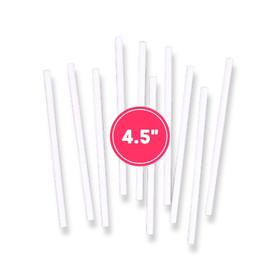White Paper Lollipop Sticks: 4.5" | www.sprinklebeesweet.com