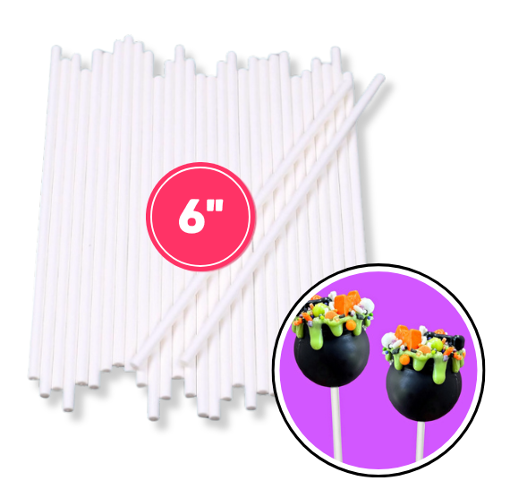 White Paper Lollipop Sticks: 6" - 500 COUNT | www.sprinklebeesweet.com