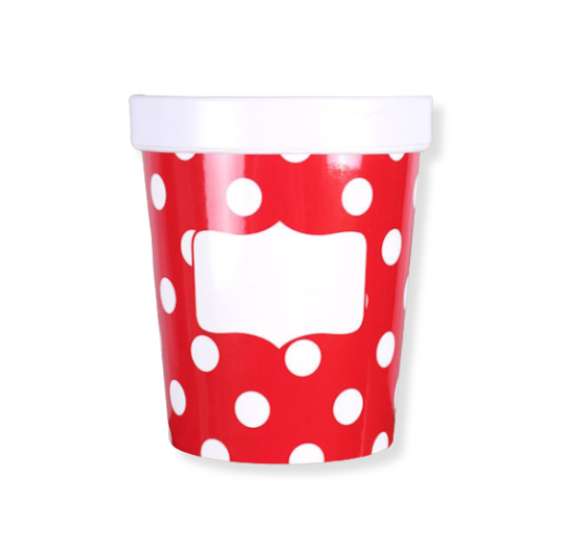 Large Ice Cream Containers: Red Polka Dot | www.sprinklebeesweet.com