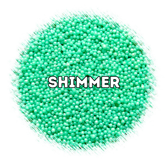 Shimmer Seafoam Green Nonpareils | www.sprinklebeesweet.com