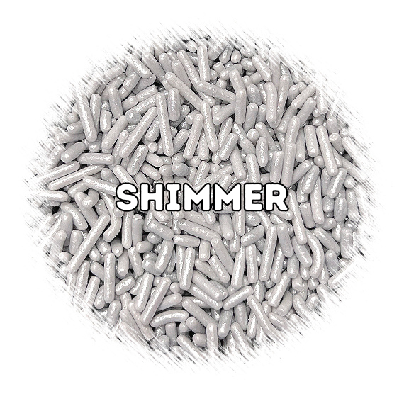 Shimmer Silver Jimmies | www.sprinklebeesweet.com