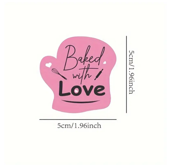 Baked with Love Stickers | www.sprinklebeesweet.com