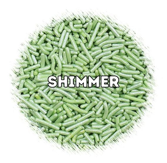 Shimmer Light Green Jimmies Sprinkles | www.sprinklebeesweet.com