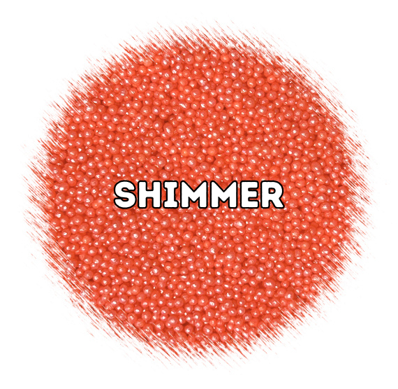Shimmer Neon Coral Red Nonpareils | www.sprinklebeesweet.com