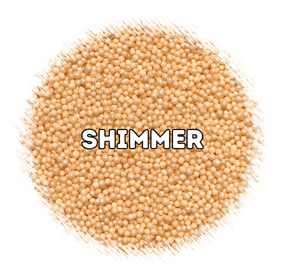 Shimmer Pastel Peach Nonpareils | www.sprinklebeesweet.com