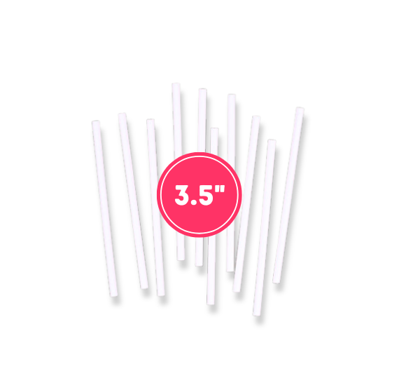 Bulk Mini White Paper Lollipop Sticks: 3 Sizes Available | www.sprinklebeesweet.com