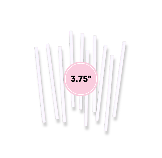Bulk Mini White Paper Lollipop Sticks: 3 Sizes Available | www.sprinklebeesweet.com