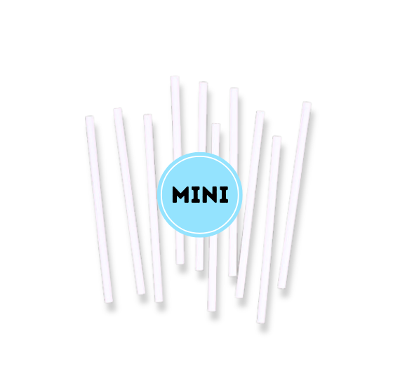 Mini White Paper Lollipop Sticks: 3.75" | www.sprinklebeesweet.com