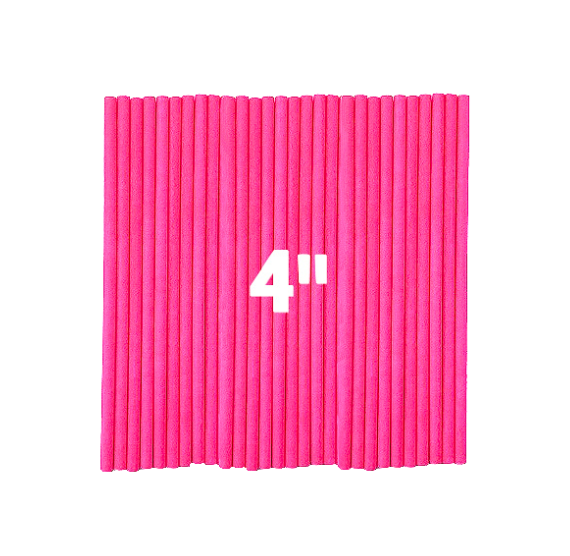 Pink Paper Lollipop Sticks: 4" | www.sprinklebeesweet.com