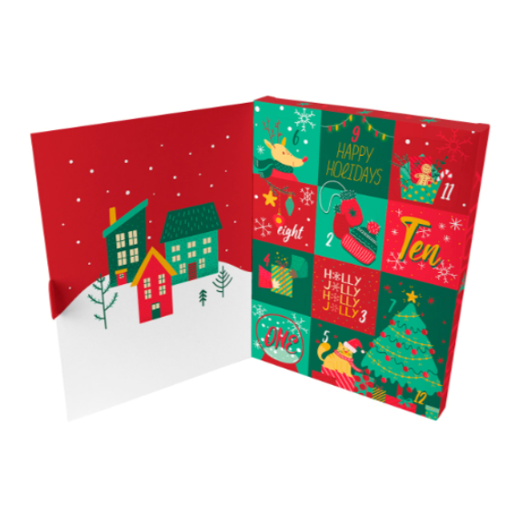 12 Day Advent Cookie Box with Tray | www.sprinklebeesweet.com