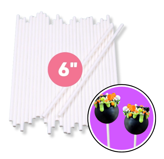 White Paper Lollipop Sticks: 6" - 500 COUNT | www.sprinklebeesweet.com