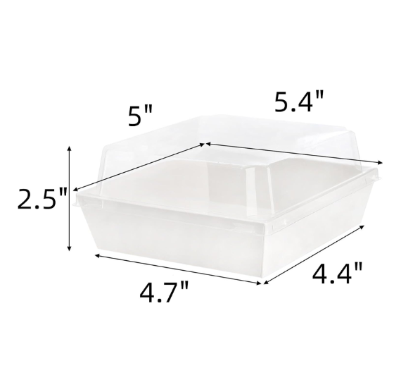 White Dessert Boxes with Clear Lids: 5" | www.sprinklebeesweet.com