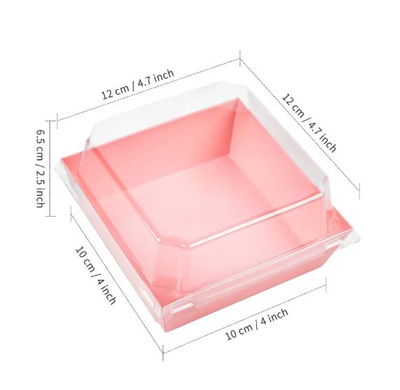 Red Dessert Boxes with Clear Lids: 4" | www.sprinklebeesweet.com