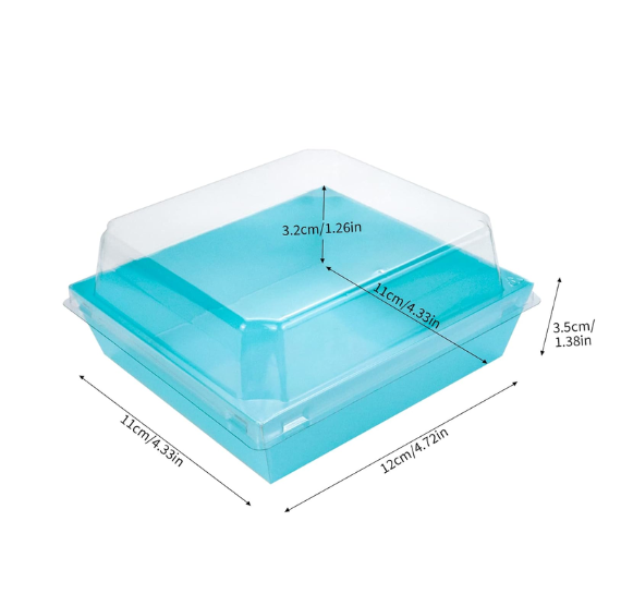 Blue Dessert Boxes with Clear Lids: 5" | www.sprinklebeesweet.com