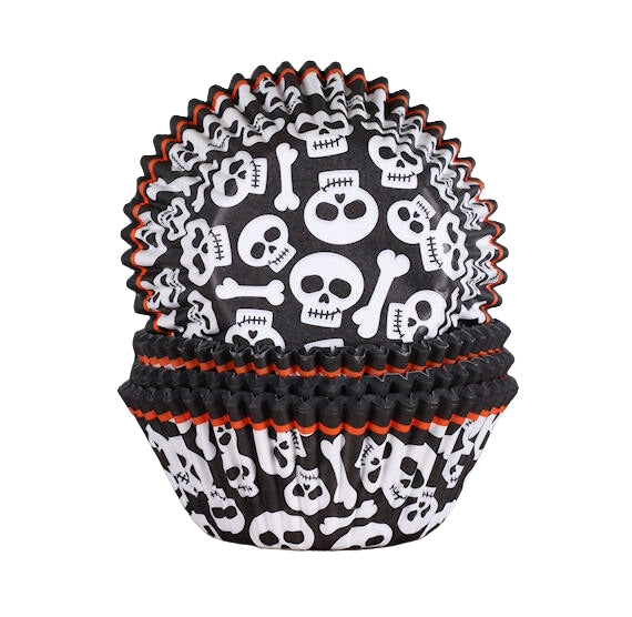Halloween Cupcake Liners: Skull & Bones | www.sprinklebeesweet.com