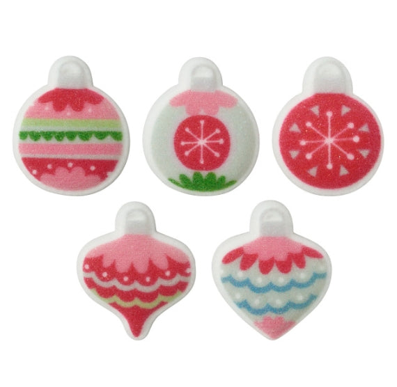 Christmas Ornaments Sugar Toppers | www.sprinklebeesweet.com