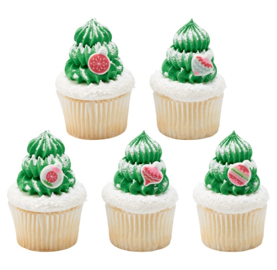 Christmas Ornaments Sugar Toppers | www.sprinklebeesweet.com
