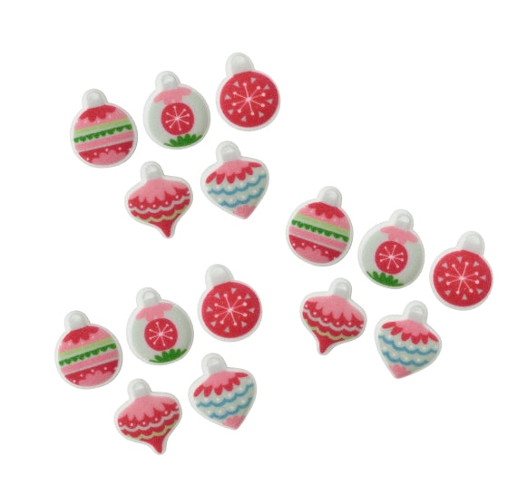 Christmas Ornaments Sugar Toppers | www.sprinklebeesweet.com