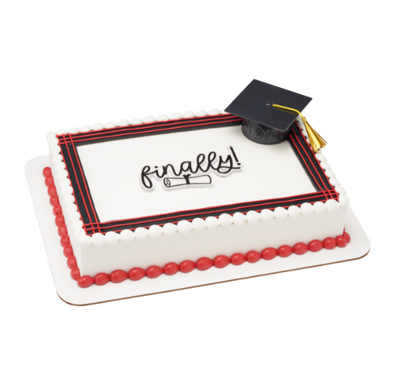 Graduation Cap Cake Toppers: Black