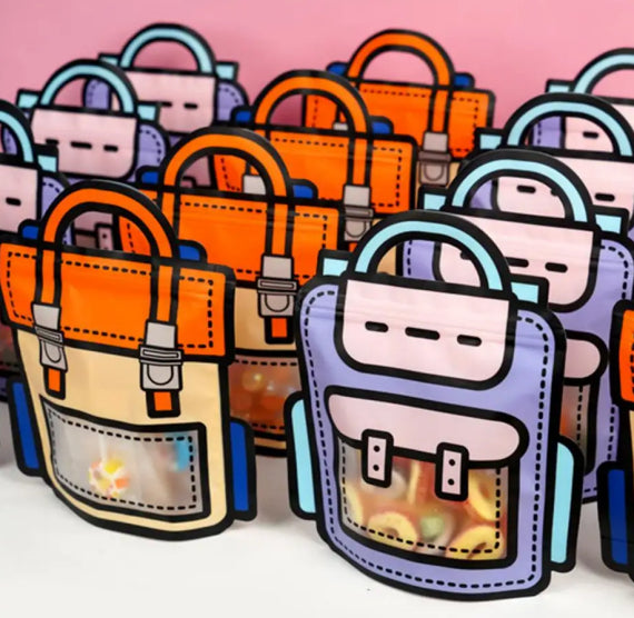 Back Pack Shaped Cookie Bags | www.sprinklebeesweet.com