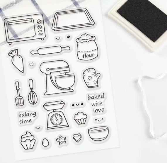 Kitchen Clear Stamps: Baking Time | www.sprinklebeesweet.com