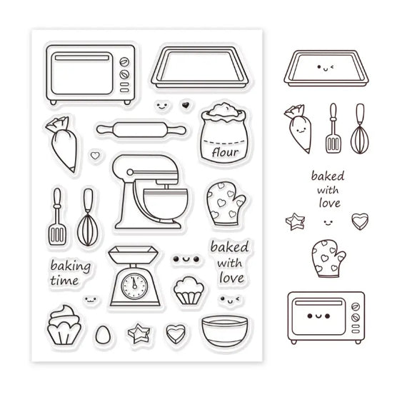 Kitchen Clear Stamps: Baking Time | www.sprinklebeesweet.com
