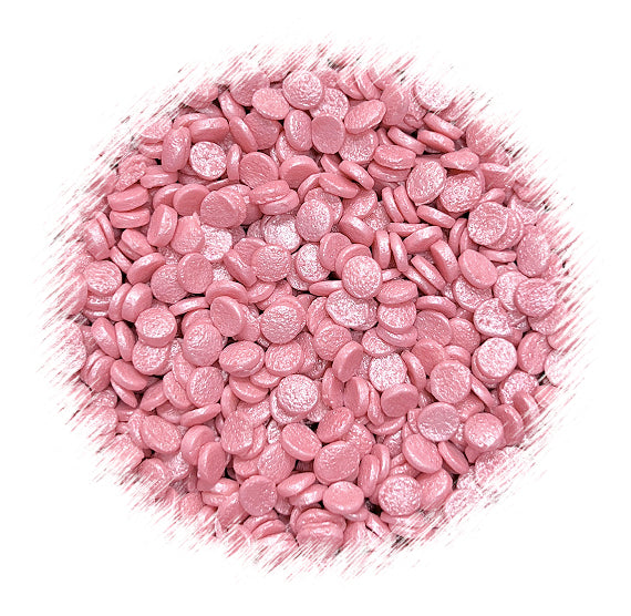 Sprinkle-It® Shimmer Confetti Dot Sprinkles: Rose Pink 4mm | www.sprinklebeesweet.com