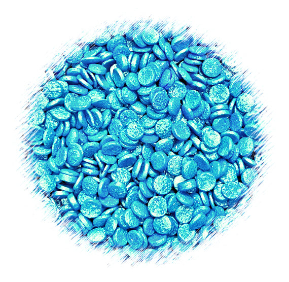 Sprinkle-It® Shimmer Confetti Dot Sprinkles: Bright Blue 4mm | www.sprinklebeesweet.com