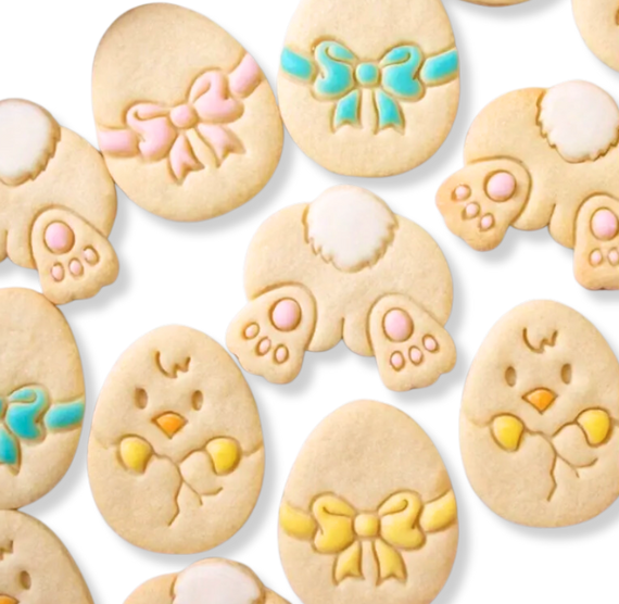 Easter Cookie Cutter Set: Bunny Butt & Eggs | www.sprinklebeesweet.com