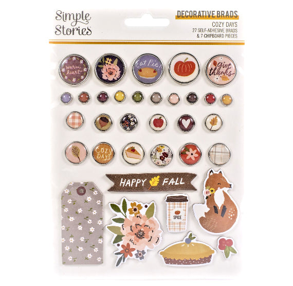 Simple Stories Adhesive Brads: Fall Cozy Days | www.sprinklebeesweet.com