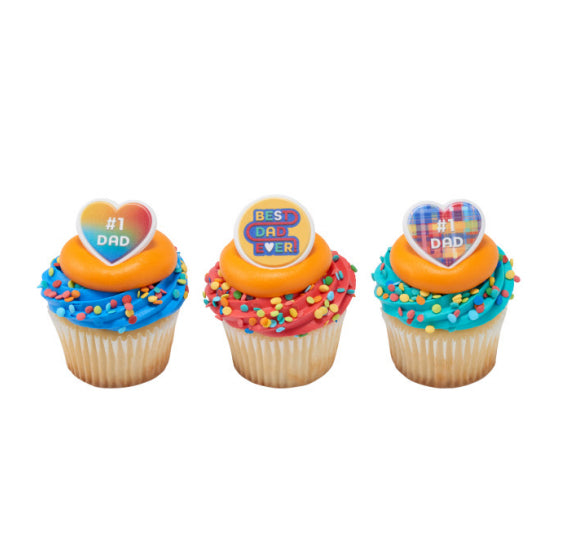 Father's Day Cupcake Topper Rings: #1 Dad | www.sprinklebeesweet.com