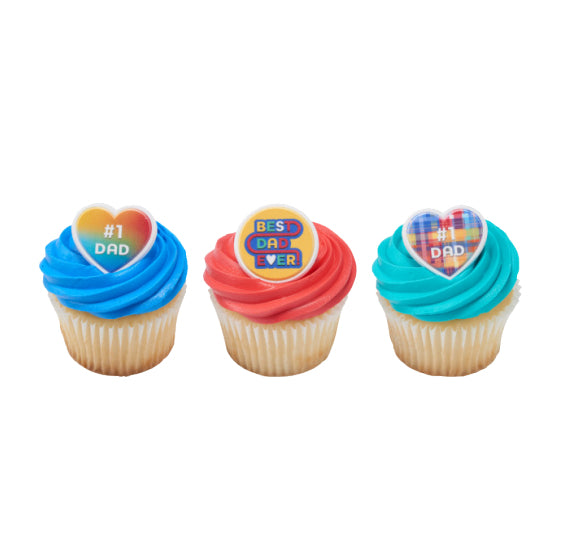 Father's Day Cupcake Topper Rings: #1 Dad | www.sprinklebeesweet.com