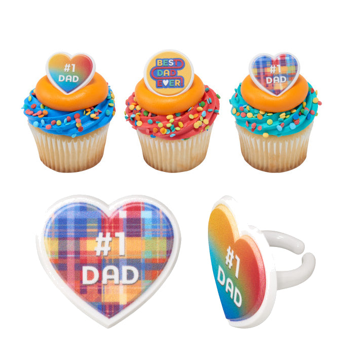 Father's Day Cupcake Topper Rings: #1 Dad | www.sprinklebeesweet.com