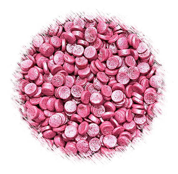Sprinkle-It® Shimmer Confetti Dot Sprinkles: Deep Mauve Pink 4mm | www.sprinklebeesweet.com