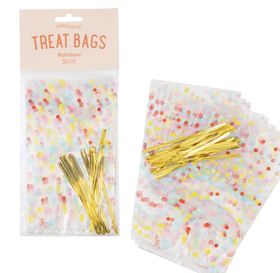 Sweetshop Rainbow Dot Treat Bags | www.sprinklebeesweet.com