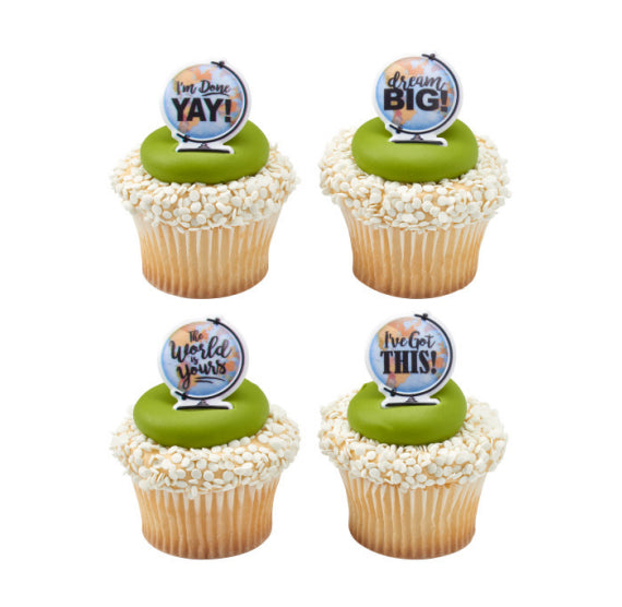 Graduation Cupcake Topper Rings: Dream Big | www.sprinklebeesweet.com