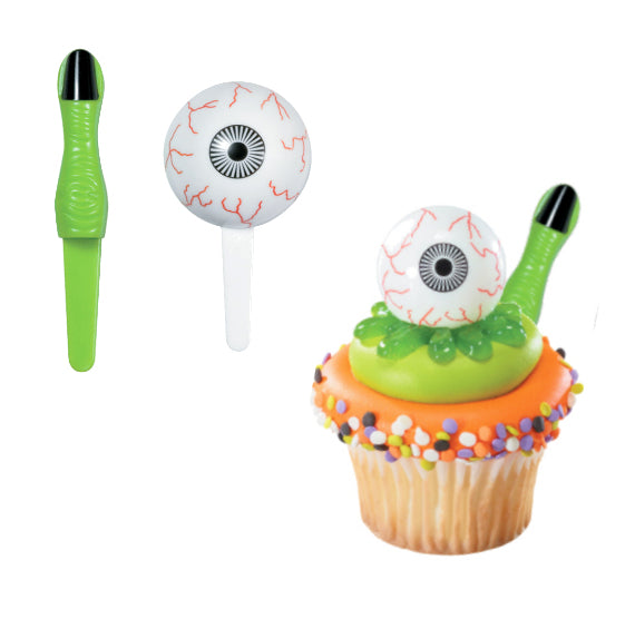 Halloween Cupcake Picks: Eyeball & Finger | www.sprinklebeesweet.com