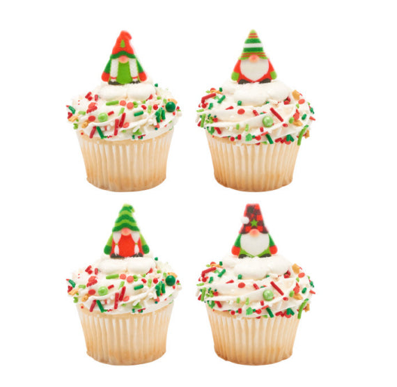 Christmas Sugar Toppers: Gnomes | www.sprinklebeesweet.com