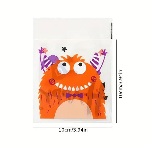Mini Halloween Cookie Bags: Cute Bat, Pumpkin, Black Cat | www.sprinklebeesweet.com