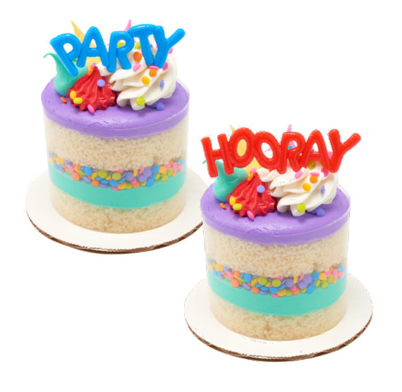 Celebration Balloon Words Cake + Cupcake Toppers: Bright Colors | www.sprinklebeesweet.com