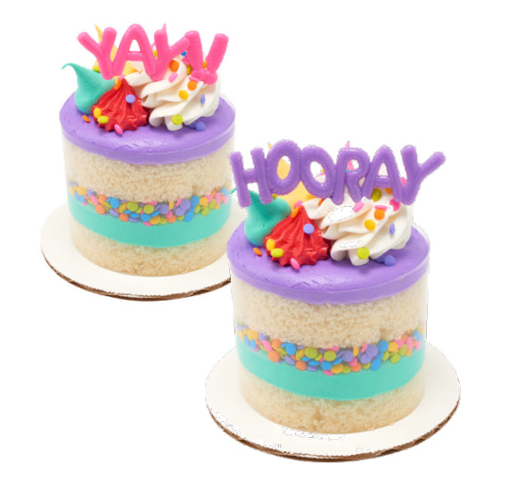 Celebration Balloon Words Cake + Cupcake Toppers: Bright Colors | www.sprinklebeesweet.com