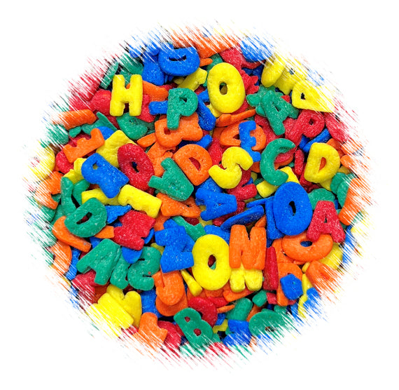 Primary Rainbow Alphabet Sprinkles | www.sprinklebeesweet.com
