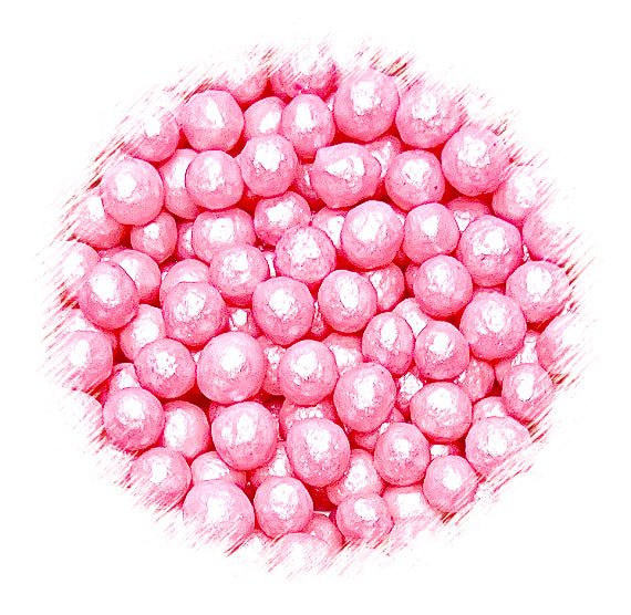 Sprinkle-It® 6mm Chocolate Crispy Pearls: Shimmer Light Pink | www.sprinklebeesweet.com