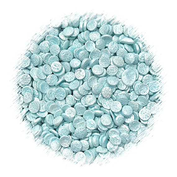 Sprinkle-It® Shimmer Confetti Dot Sprinkles: Baby Blue 4mm | www.sprinklebeesweet.com