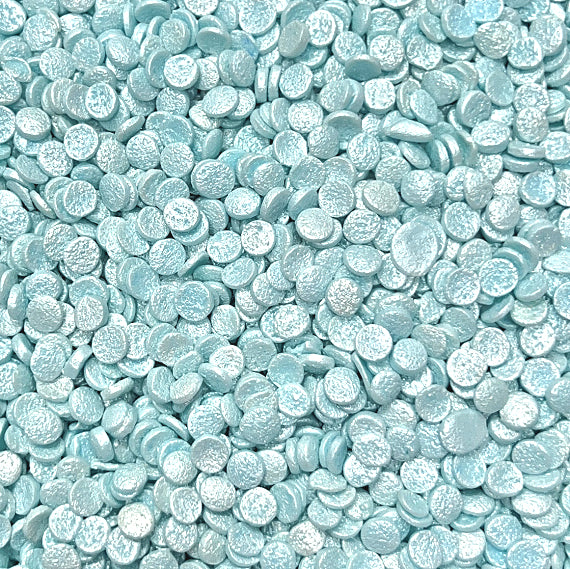 Sprinkle-It® Shimmer Confetti Dot Sprinkles: Baby Blue 4mm | www.sprinklebeesweet.com